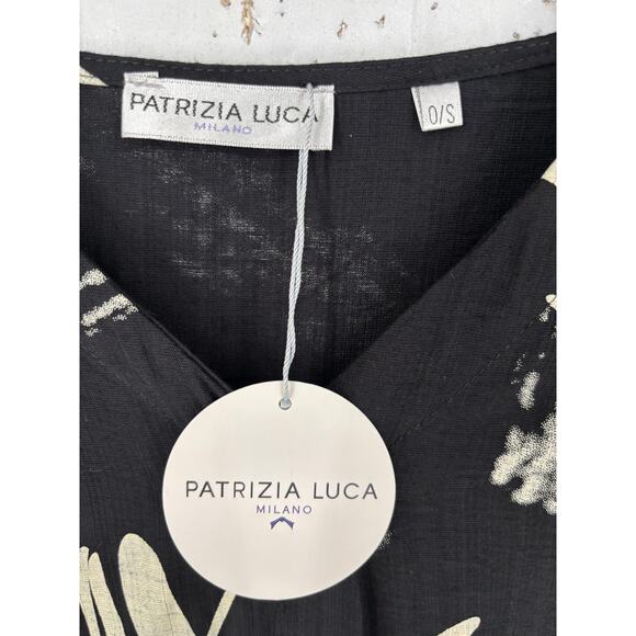 Patrizia Luca Milano Short Sleeve High Low Button Up Artsy Relaxed Top One Size - Picture 9 of 9